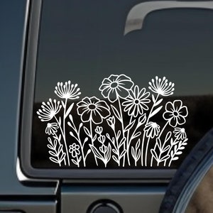 Wildflower Vinyl Decal - Wildflower Sticker Wildflower Car Decals for Laptop Decal for Tumblers Water Bottle Decals for Trucks Mirror Window