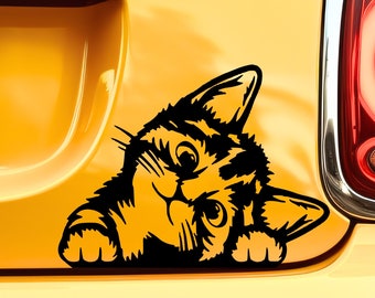 Cat Peeker Sticker - Vinyl Decal Peeking Stickers Cat Decals For Car Decal Tumbler Decals Laptop Decal Window Decal Cute Stickers Cat Decor