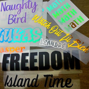 Benutzerdefinierter Text Vinyl Aufkleber - Vinyl Name Aufkleber für Laptop Aufkleber Personalisierter Aufkleber Aufkleber Benutzerdefinierter Name Aufkleber Abziehbilder Auto Abziehbilder für Tumbler Bild 5