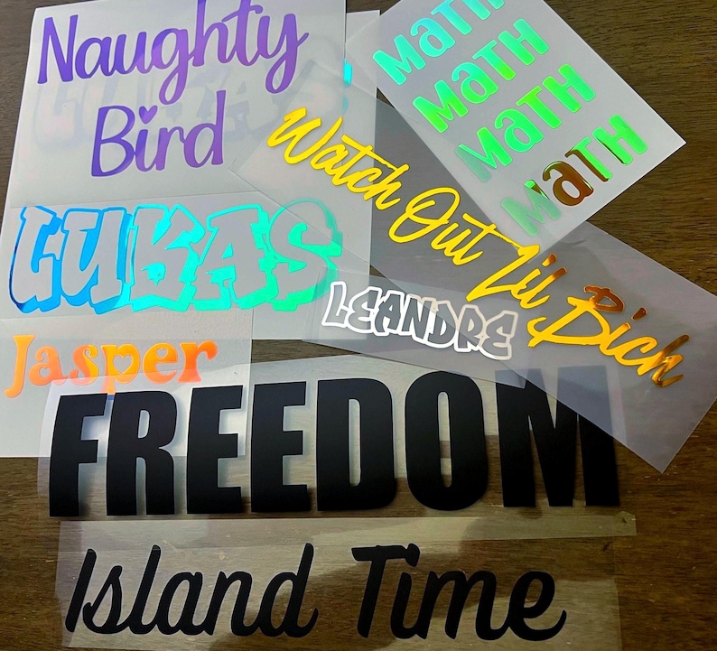 Benutzerdefinierter Text Vinyl Aufkleber - Vinyl Name Aufkleber für Laptop Aufkleber Personalisierter Aufkleber Aufkleber Benutzerdefinierter Name Aufkleber Abziehbilder Auto Abziehbilder für Tumbler Bild 5