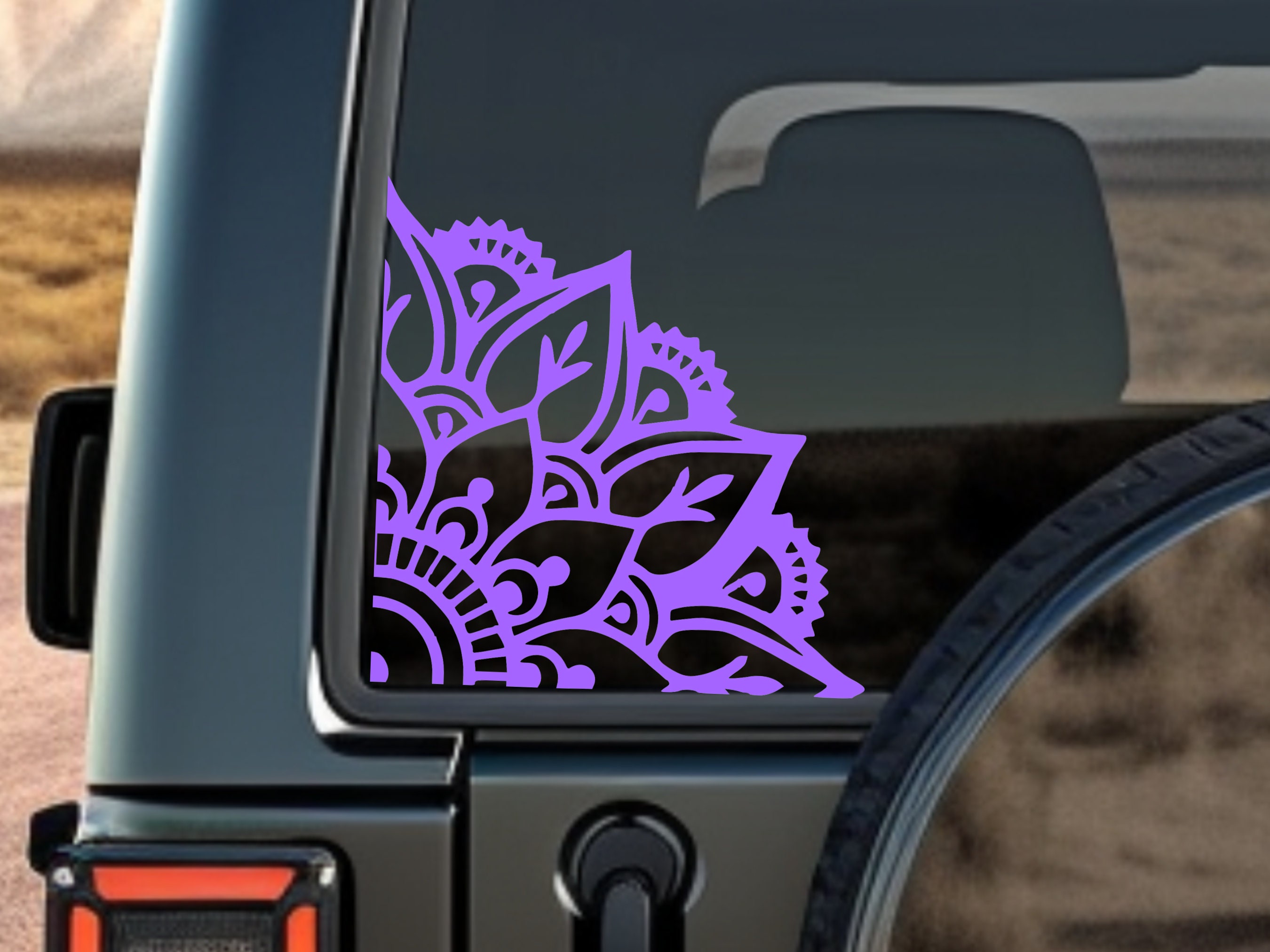 Ecke Mandala Aufkleber - Mandala Aufkleber Laptop Autoaufkleber Halbes Mandala Vinyl Aufkleber Heckscheibe Aufkleber Boho Decor Boho Geschenk LKW Aufkleber