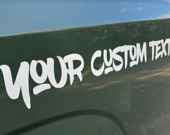 Two Piece Hood Decals - Custom Hood Decal For Trucks Vinyl Decal Sticker Custom Stickers Custom Text Decals for Cars Windshield Banner Decal