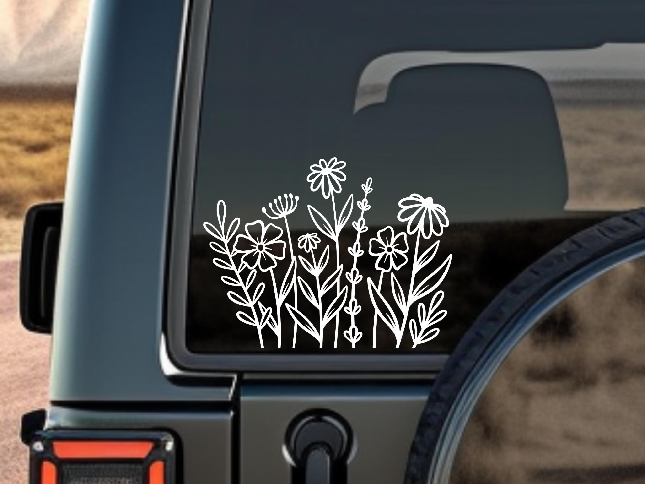 Wildflower Vinyl Decal - Wildflower Sticker Wildflower Car Decals for Laptop Decal for Tumblers Water Bottle Decals for Trucks Mirror Window