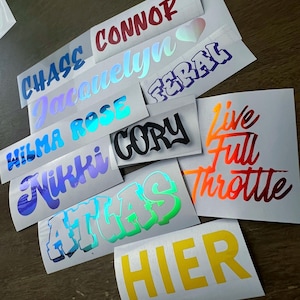 Benutzerdefinierter Text Vinyl Aufkleber - Vinyl Name Aufkleber für Laptop Aufkleber Personalisierter Aufkleber Aufkleber Benutzerdefinierter Name Aufkleber Abziehbilder Auto Abziehbilder für Tumbler Bild 3
