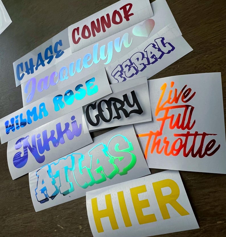 Benutzerdefinierter Text Vinyl Aufkleber - Vinyl Name Aufkleber für Laptop Aufkleber Personalisierter Aufkleber Aufkleber Benutzerdefinierter Name Aufkleber Abziehbilder Auto Abziehbilder für Tumbler Bild 3