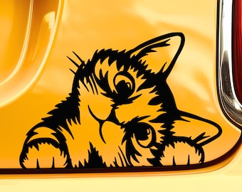 Cat Peeker Sticker - Vinyl Decal Peeking Stickers Cat Decals Car Decal Tumbler Decals Laptop Decal Window Decal Cute Stickers Funny Stickers