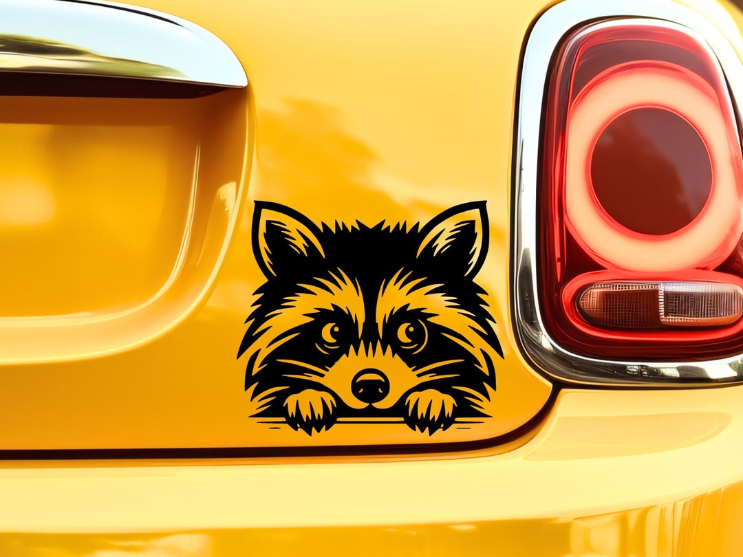 Mechanic Raccoon Sticker Peeker Sticker - Raccoon Decal Peeking Car Decals for Tumbler Raccoon ...