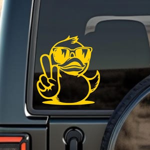 Rubber Ducky Vinyl Decal - Peace Sign Sticker Duck Wave Offroad Truck Bumper Sticker Window Decal Laptop Decals and Stickers Cute Sticker