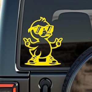 Rubber Ducky Vinyl Decal - Peace Sign Sticker Duck Wave Offroad Truck Bumper Sticker Window Decal Laptop Decals and Stickers Cute Sticker