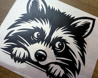 Peeker Sticker - Raccoon Decal Peeking Car Decals for Tumbler Raccoon Stickers Laptop Decal Window Stickers Raccoon Tail Funny Stickers Cute