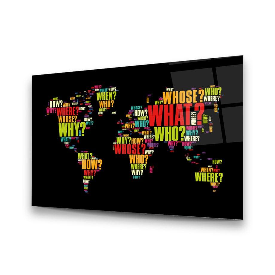 Colorful World Map Horizontal Glass Table - Vibrant Wall Decor - Etsy