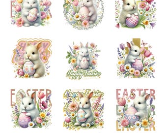 イースターバニーのクリップアート、イースターエッグのクリップアート