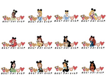 Best Day Ever Princess Ears PNG Set, Vacation Shirt Sublimation Designs