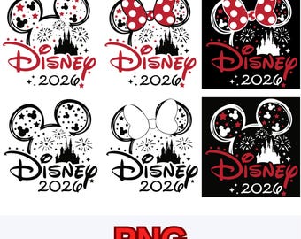 2026 Castle Ears Fireworks Design Set, Mickey Style Vacation Png