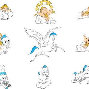 Baby Hercules png, Baby pegasus png, Hercules png, Pegasus png, dis ney png, Hercules png, verjaardag png, afdrukbaar, cricut-bestand