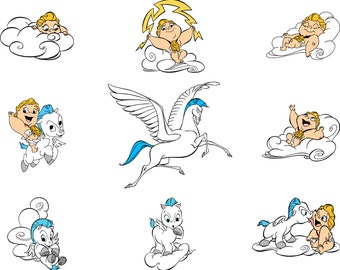 Baby Hercules png, Baby pegasus png, Hercules png, Pegasus png, dis ney png, Hercules png, Compleanno png, stampabile, file cricut