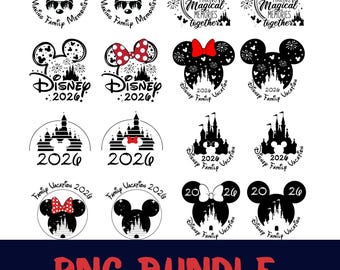 Family Vacation 2026 Bundle, Castle Ears SVG PNG Set, Instant Download