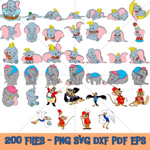 Dumbo Svg Bundle, Dumbo Birthday svg, Dumbo Layered Svg, Dumbo SVG, Dumbo PNG, Digital File, Instant Download, svg files for cricut,