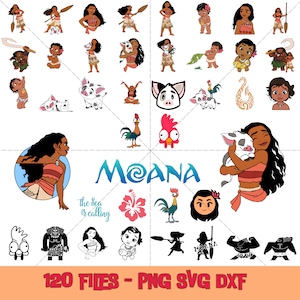 Moana Svg Bundle, Moana clipart bundle, Moana Svg Files for Cricut, Baby Moana, Moana clipart, Birthday Girl Svg Cut Files, instant download