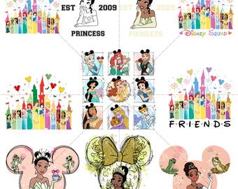 Tiana Png, Princesas Png, Princesa Vintage Png, Modo Vacay Png, Viaje Familiar Png, Reino Mágico, Sólo Png, Princesa clipart acuarela