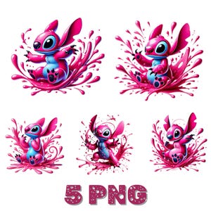 Angel Png Bundle, Stitch Couple Png, Stitch Love Png, Stitch Angel Png, Stitch Png, Stitch and Pink Stitch Watercolor, stitch pink clipart
