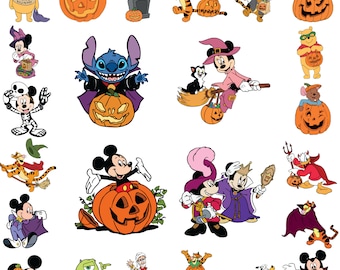 Mickey und Friends Halloween 24 Cliparts Bundle, Halloween svg schnitt Dateien für Cricut, Maus & Freund svg, Halloween png, Charaktere Halloween