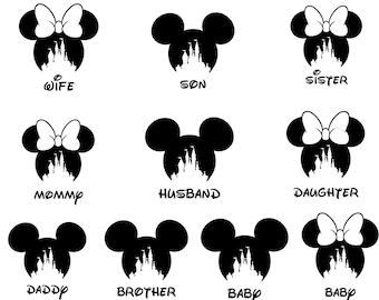 Family Mouse Svg Bundle, Png High Resolution Mouse Family Shirt Bundle, Birthday Squad, Mouse Heads Bundle Svg, Cut Files For Cricut