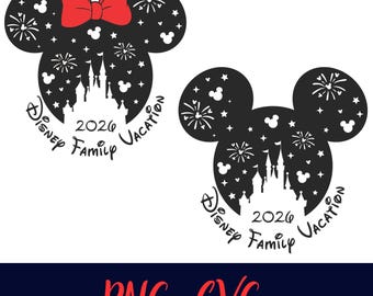 Family Vacation 2026 Castle Ears PNG SVG, Magical Trip Shirt Design, Digital Download