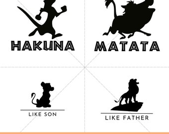 Hakuna Matata Svg Bundle, Hakuna Matata Svg, Family Trip Svg, Hakuna Matata, Lion King Simba Svg, Hakuna Matata Png, Mouse Family Svg