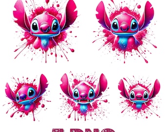 Stich Engel Png Bundle, Stich Paar Png, Stich Liebe Png, Stich Engel Png, Stich Png, Stich und Rosa Stich Aquarell, Stich Rosa Clipart