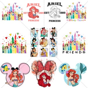 Little Mermaid Png bundle, Ariel Clipart, Little mermaid Png, Princess Png, Ariel Png, Princesses Png, Vintage Princess Png, Vacay Mode Png