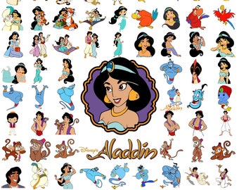 Aladdin Jasmine SVG Bundle, Princess Jasmine Bundle, Aladdin svg, jazmín svg, princesa jazmín svg, princesa jazmín svg, paseo en alfombra mágica