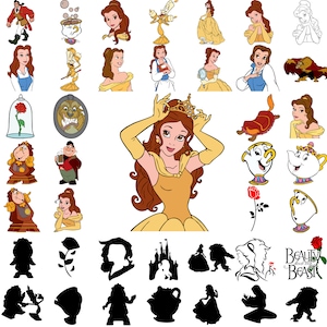 Belle en het beest-svg, Belle svg, beest svg, prinses svg, Belle en het beest clipart Cricut, schoonheid clipart, Belle png, instant download
