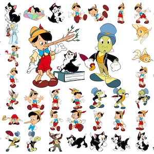Pinocchio SVG Bundle, Pinocchio Svg & Png Files for Cricut, Geppetto Png, Figaro Svg for Shirts, Pinocchio Clipart Instant Download