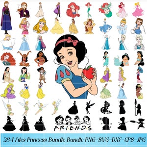 Pacote SVG Princesa, Download Instantâneo Clipart Princesa, Aniversário Princesa, Moana clipart, Frozen Svg, Branca de Neve clipart, Bela Adormecida