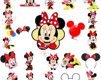 Minnie Mouse SVG Bundle, Minnie Mouse For Cricut, Minnie Mouse Png, Pink Minnie Mouse, Mouse svg, Red Dress polka dots polkadots svg, Mouse