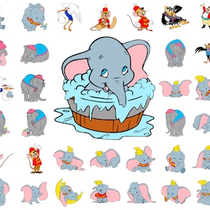 Dumbo Svg Bundle, Dumbo Birthday svg, Dumbo Layered Svg, Dumbo SVG, Dumbo PNG, Digital File, Instant Download, svg files for cricut