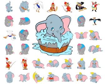 Dumbo Svg Bundle, Dumbo Compleanno SVG, Dumbo Layered Svg, Dumbo SVG, Dumbo PNG, File digitale, Download istantaneo, file SVG per cricut
