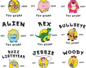 Toy Story Character PNG Set, Buzz Woody Jessie Alien Clipart