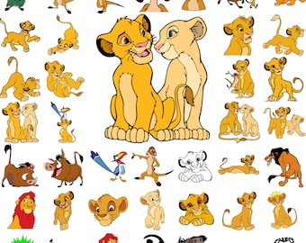 Easy to use 52 High quality designs (Layered svg, DXF, PNG, pdf), Lion King SVG Bundle, Simba svg, Lion King svg, Lion King png clipart