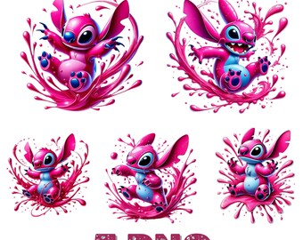 Stich Engel Png Bundle, Stich Paar Png, Stich Liebe Png, Stich Engel Png, Stich Png, Stich und Rosa Stich Aquarell, Stich Rosa Clipart