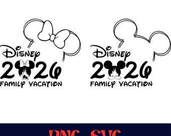Family Vacation 2026 Mouse Ears SVG PNG Set