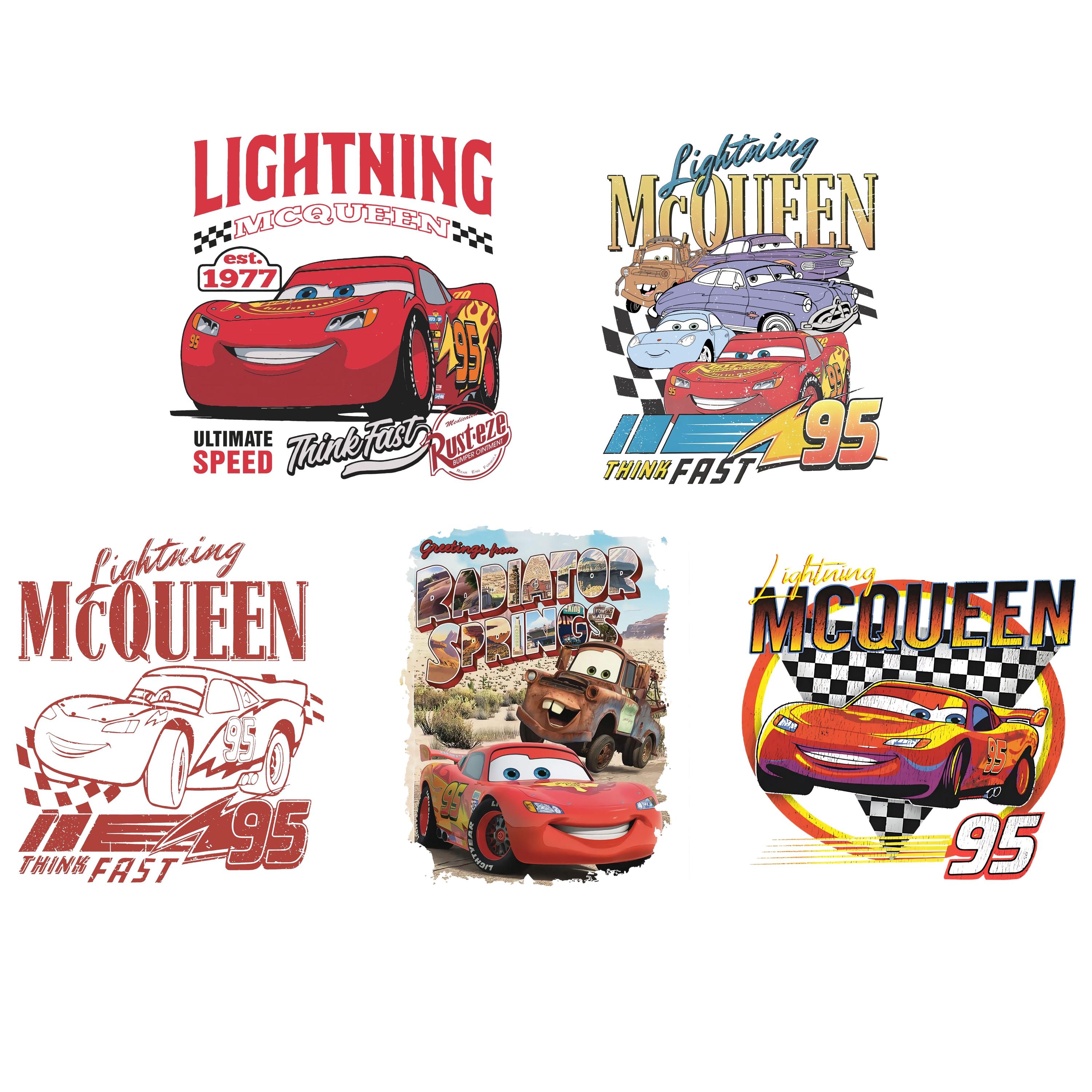Lightning McQueen Racing Car Png Set for Kids Shirts and Party Designs