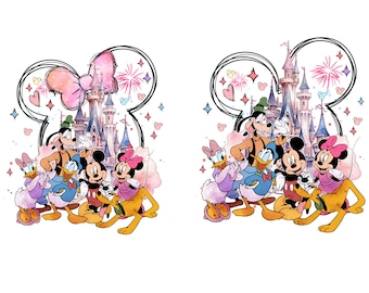 Bundle Watercolor Castle Png, Mouse Ear Castle Png, Retro Colorful Castle Png, Sublimation Design Png, Magic Kingdom Png, Instant Download