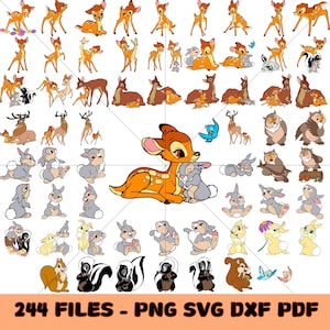 240+ Bambi Mega Bundle, Bambi Svg, Bambi clipart, Bambi Deer png, Thumper Rabbit Clipart, download immediato, Bambi cricut, Miss bunny svg