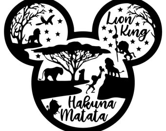 Lion King SVG, Mouse ears SVG, Simba PNG Clipart, Animal Kingdom svg for shirt, Lion King Birthday, Lion King silhouette,Magical Kingdom Svg