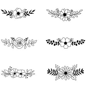Flower Svg Bundle, Flower SVG, Floral Svg, Flower Svg Cut Files, Wedding, Border, Bundle, Flower Corner, Svg Files For Cricut And Silhouette