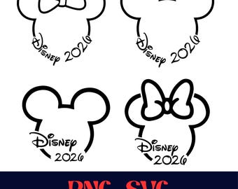 2026 Family Vacation Mouse Head SVG PNG Set, Matching Trip Shirts Cut Files