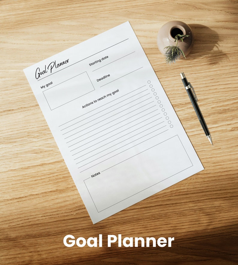 Goal Plan Printable, Goal Setting, Progress Tracker, Habit Forming, A4 ...
