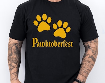 Pawktoberfest Shirt, Funny Oktoberfest Dog Lover Tee, Bavarian Beer Festival Top, Fall Pet Parent Gift, Cute Paw Print T-Shirt